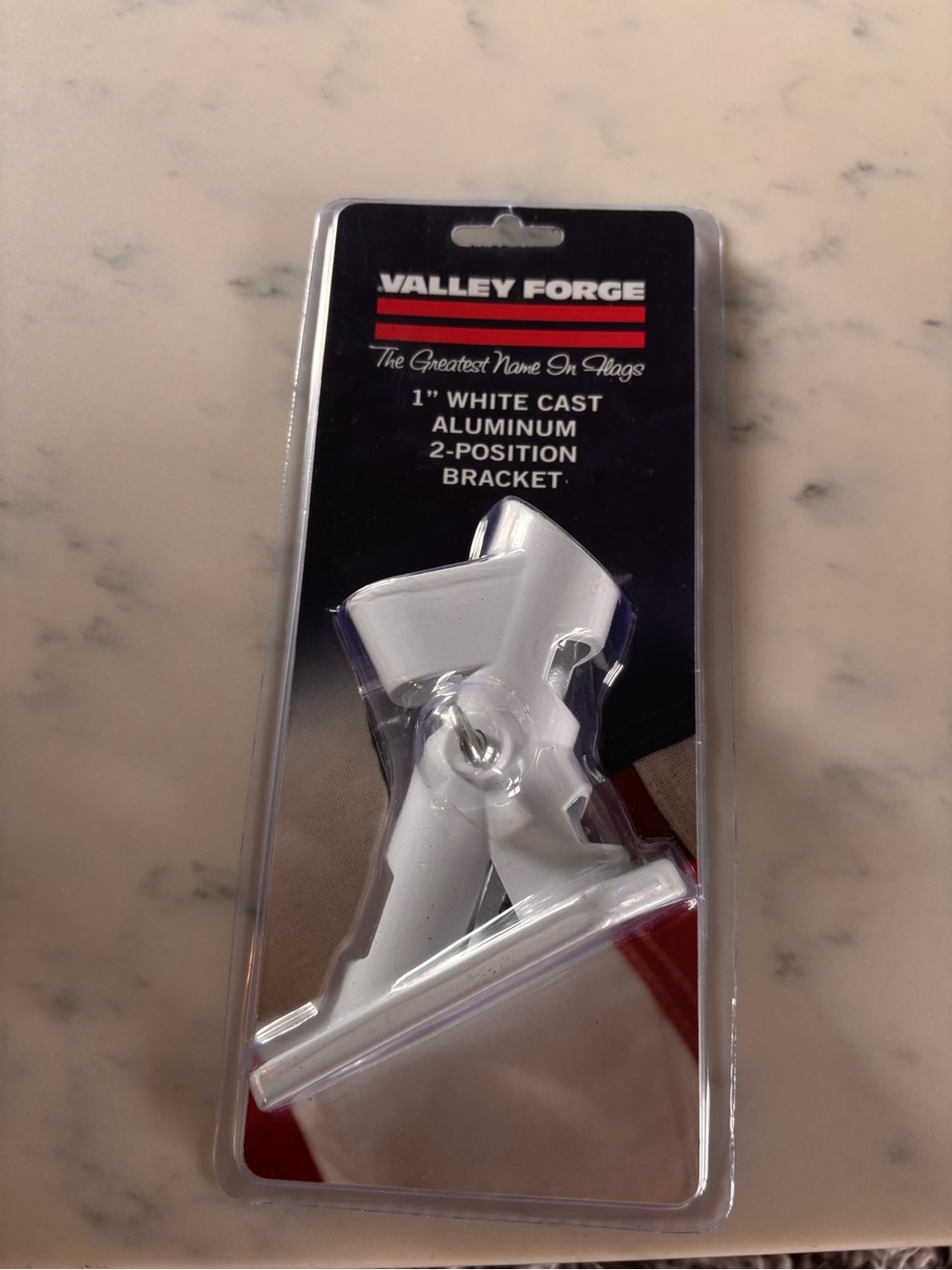 White 1" Cast Aluminum 2-Position Bracket